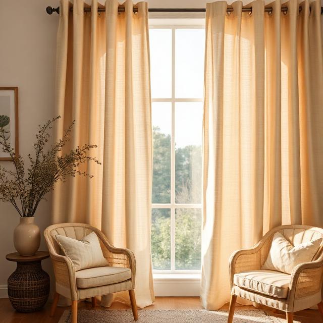 Heavyweight Linen Curtains Dubai