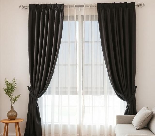 Sheer and Blackout Layered Together