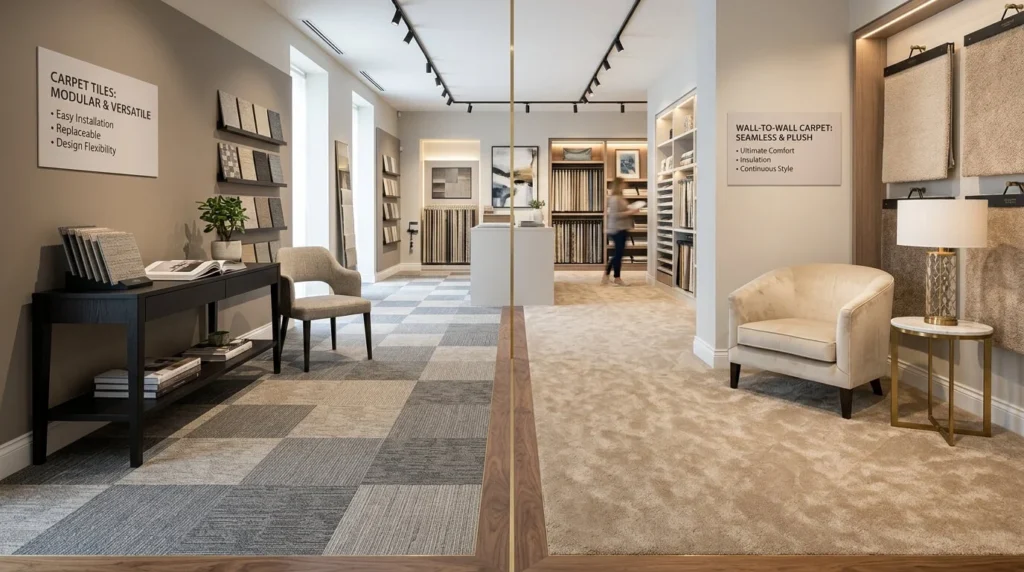 carpet tiles vs wall to wall carpets Dubai