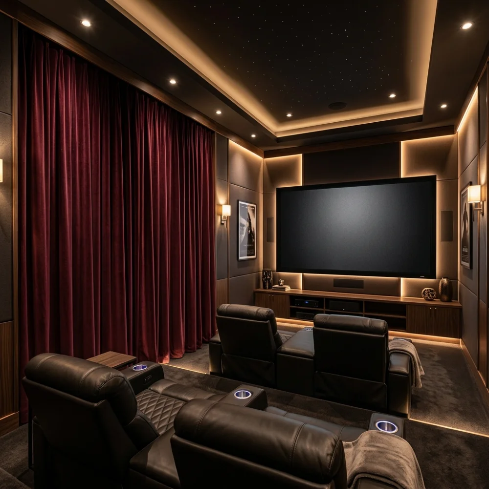 Home Theatre Soundproof Curtains