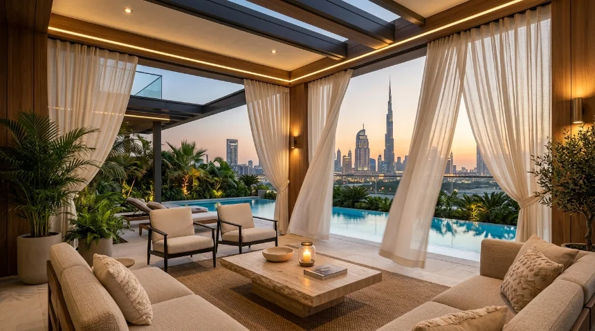 Outdoor Sheer Curtains In Dubai Home