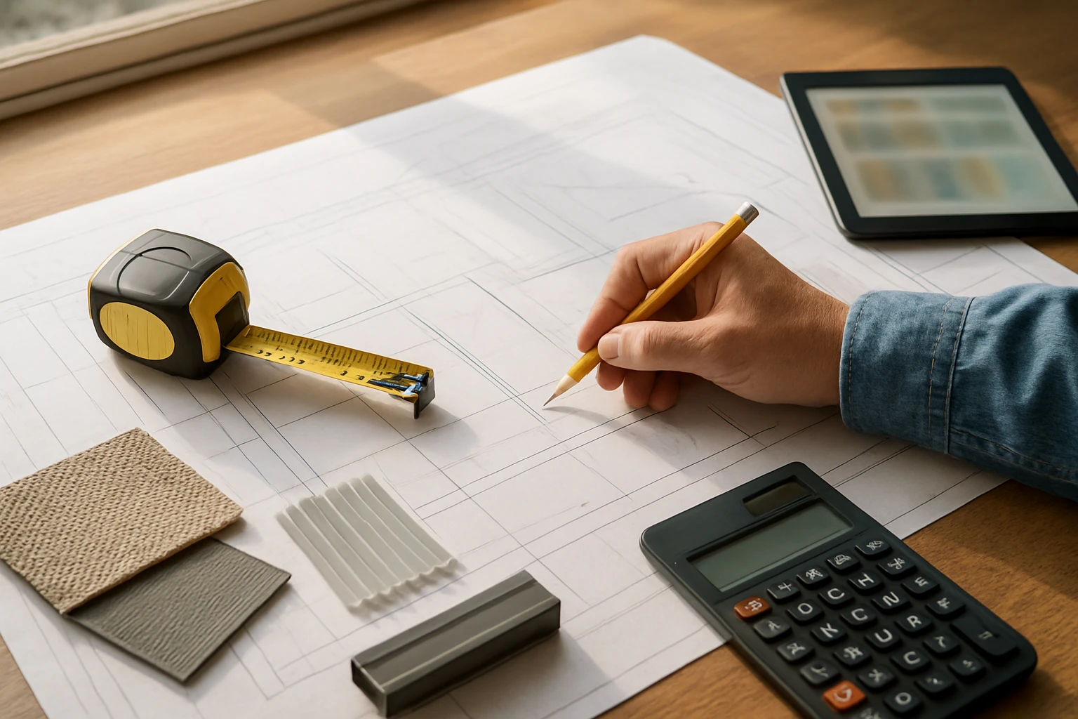 Canopy roofing budget planning desk