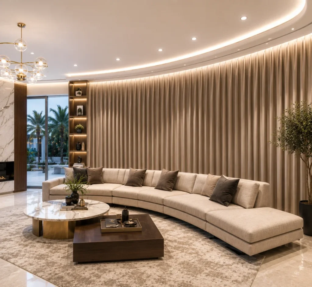 custom soundproof curtains in villa dubai