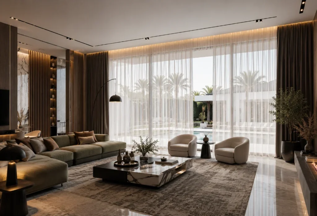 Living Room Sheer Curtains Dubai