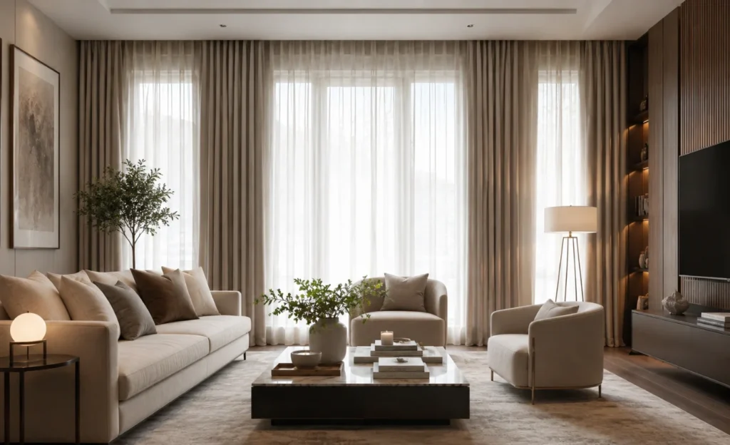 Modern sheer curtains in Dubai