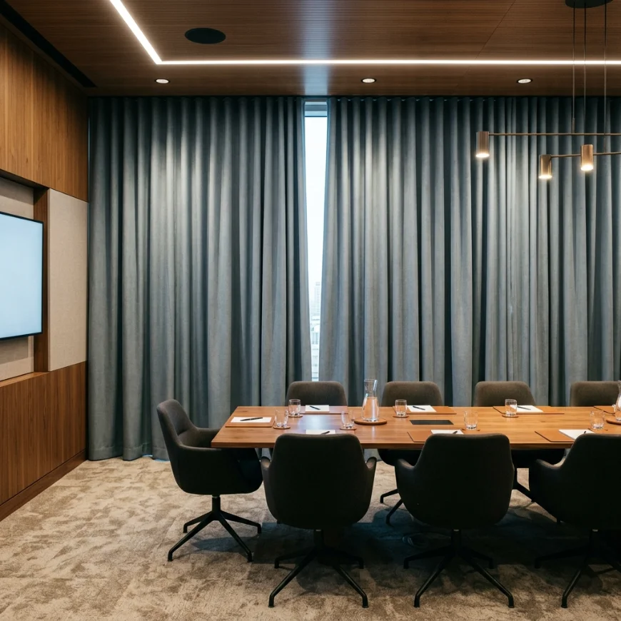 soundproof curtains in meeting room dubai