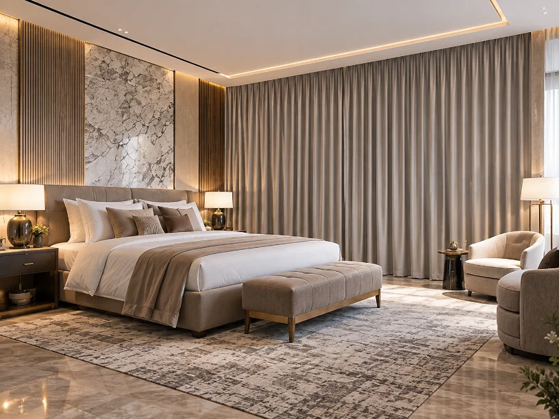 Acoustic Blackout Curtains Installed in Apartment Downtown Dubai
