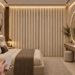 Beige Motorized Drape