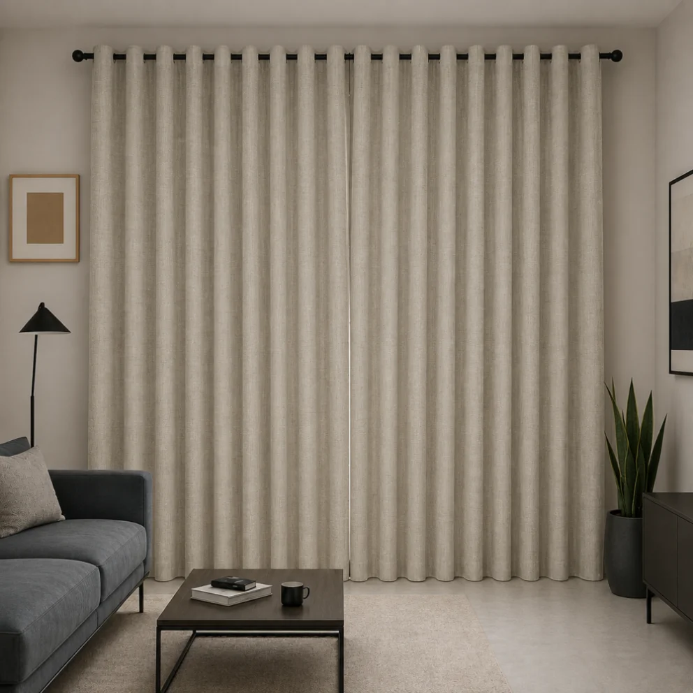 Beige Textured Drape