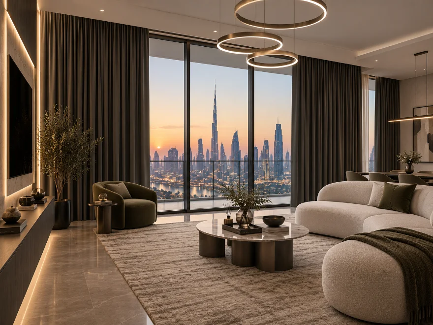 Designer made blackout curtains Dubai in Penthouse
